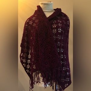 Chenille scarf- burgundy